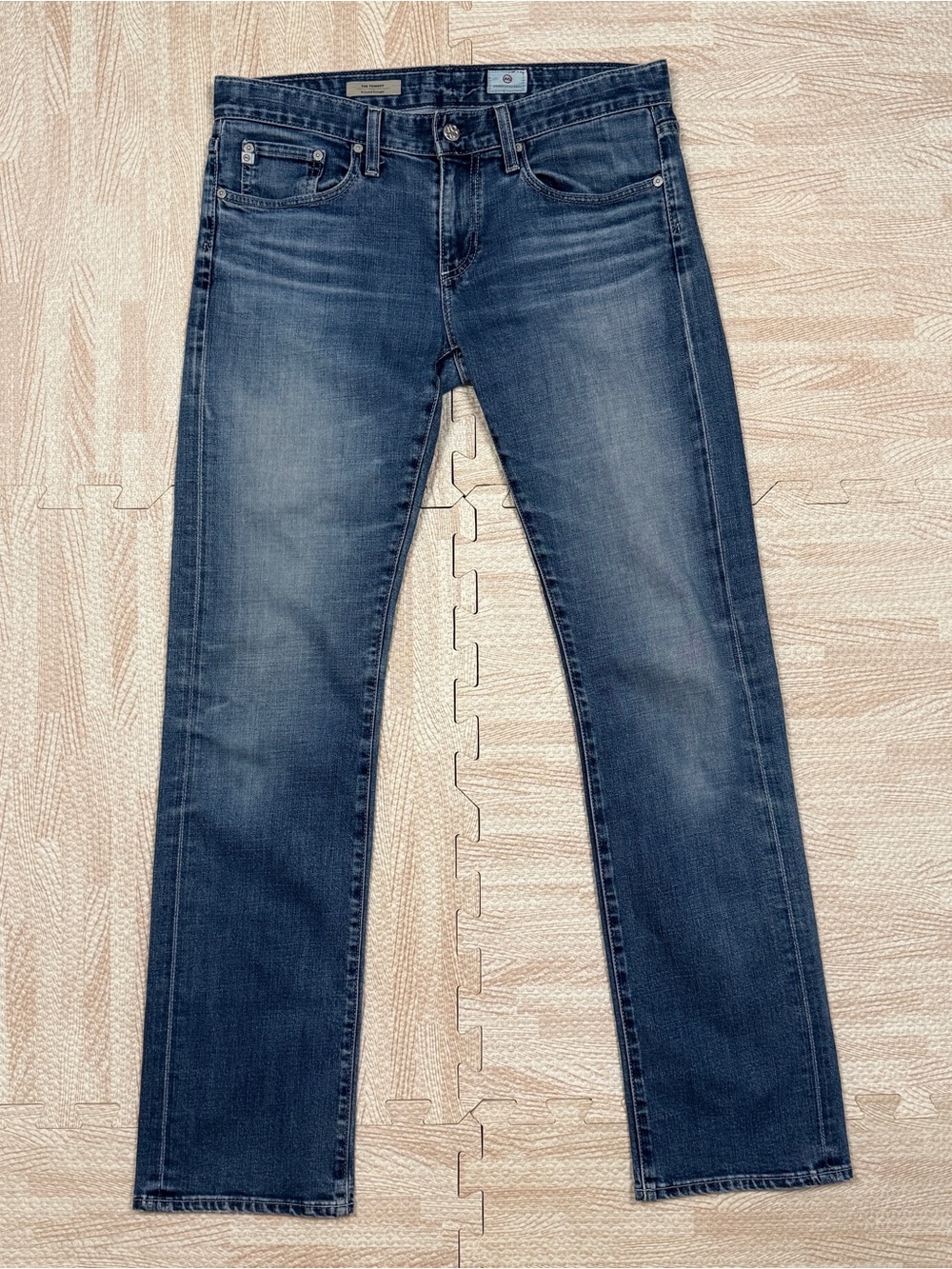 AG Adriano Goldschmied Women’s The Tomboy Jeans Blue Relax Straight Size 29 X 32